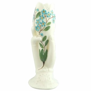 An antique Victorian parian hand-coloured porcelain novelty Hand Vase 2 C.19thC