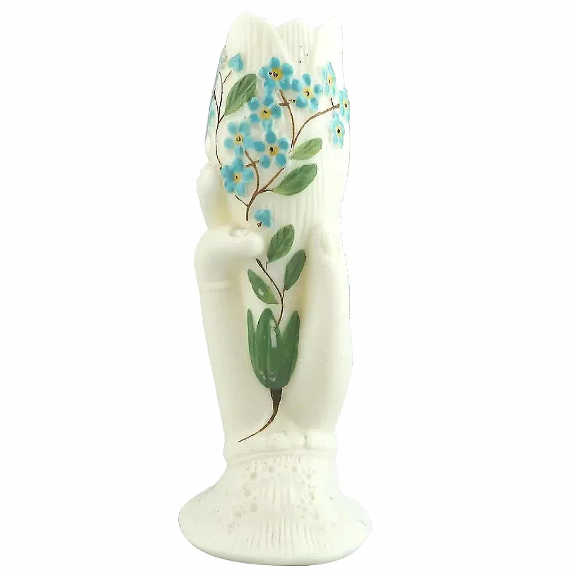 An antique Victorian parian hand-coloured porcelain novelty Hand Vase 2 C.19thC