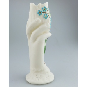 An antique Victorian parian hand-coloured porcelain novelty Hand Vase 2 C.19thC