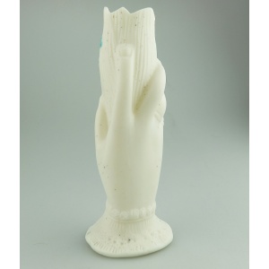 An antique Victorian parian hand-coloured porcelain novelty Hand Vase 2 C.19thC