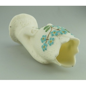 An antique Victorian parian hand-coloured porcelain novelty Hand Vase 2 C.19thC