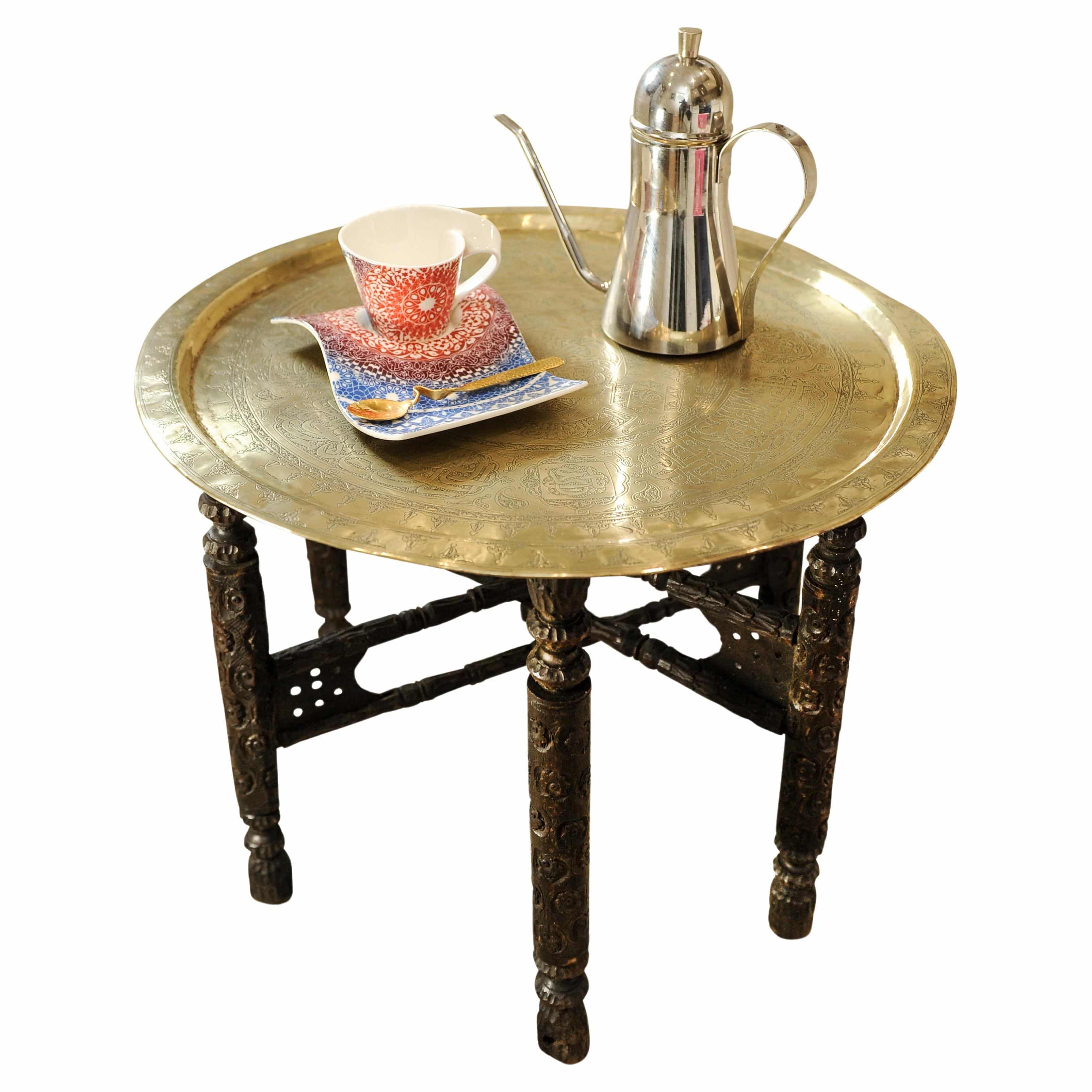 A Liberty of London Style Eastern Decorative Tea Table With Removable Tray
