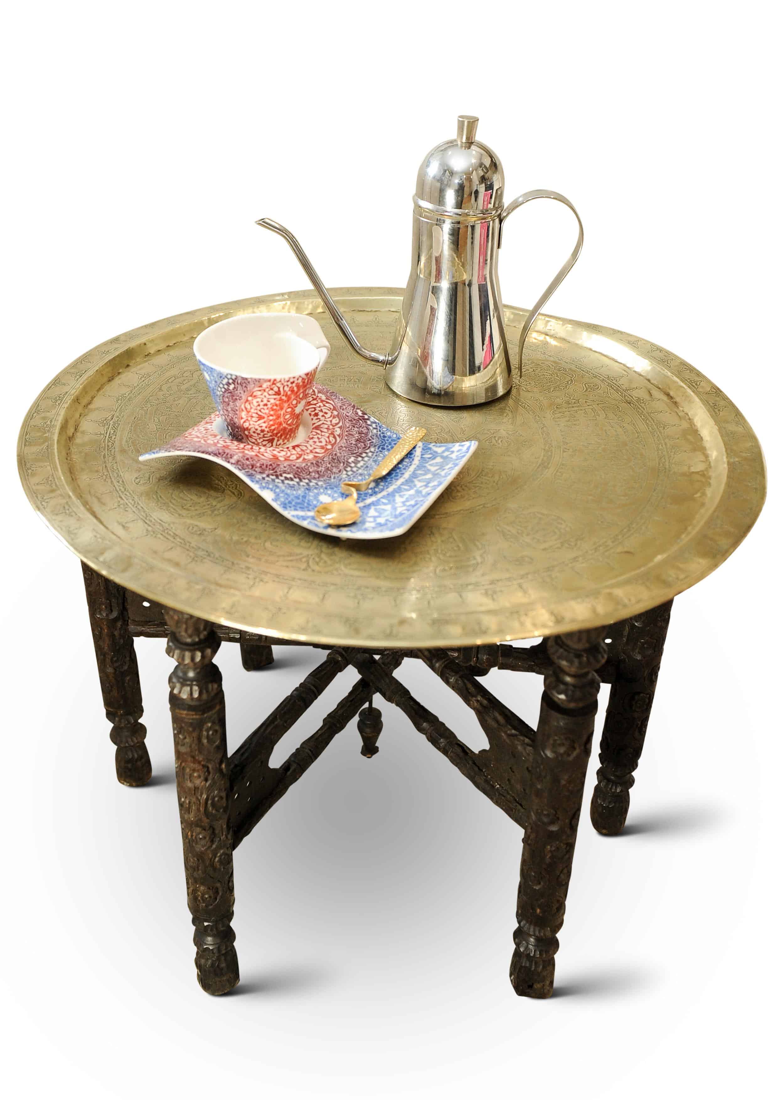 A Liberty of London Style Eastern Decorative Tea Table With Removable Tray