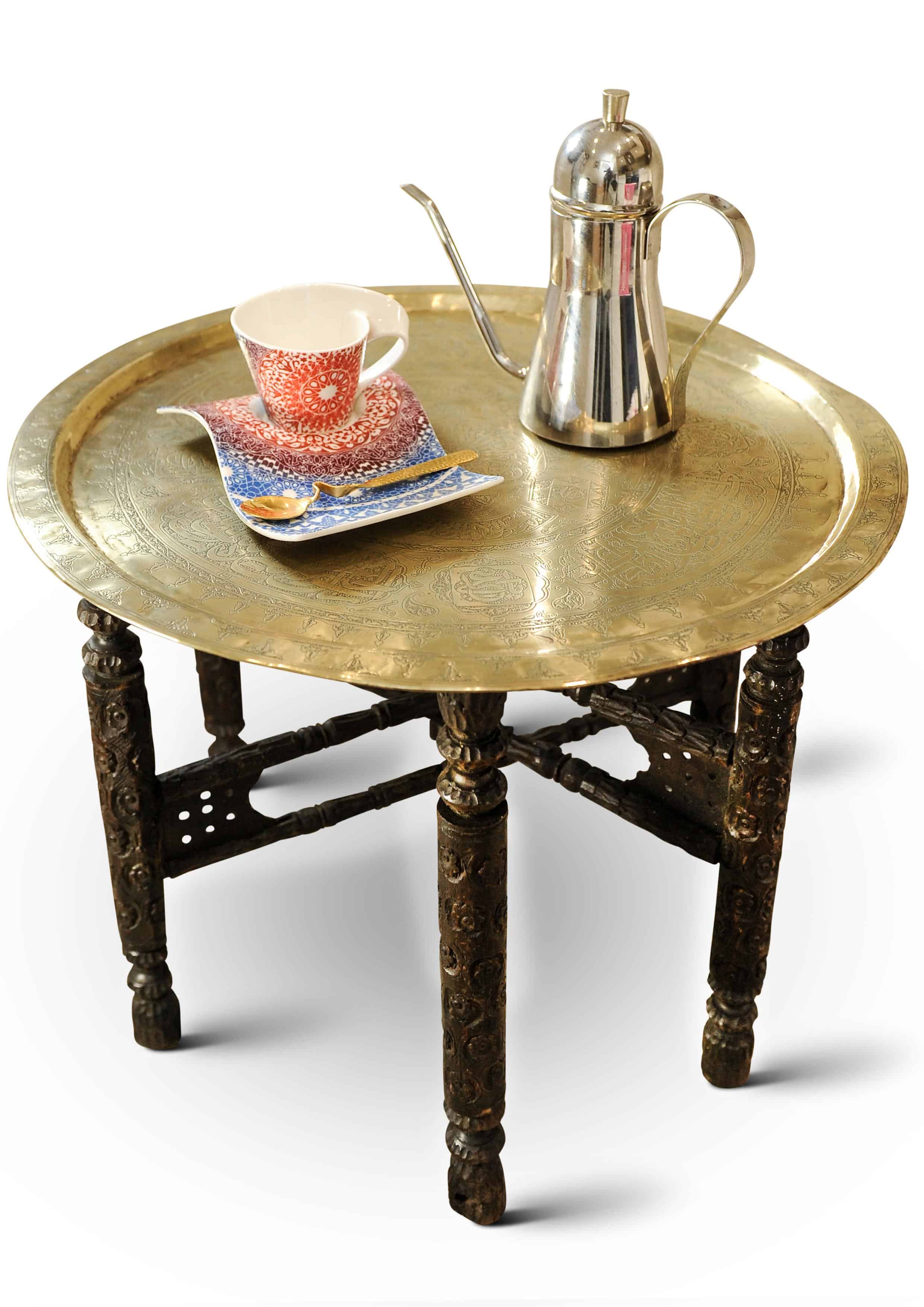 A Liberty of London Style Eastern Decorative Tea Table With Removable Tray