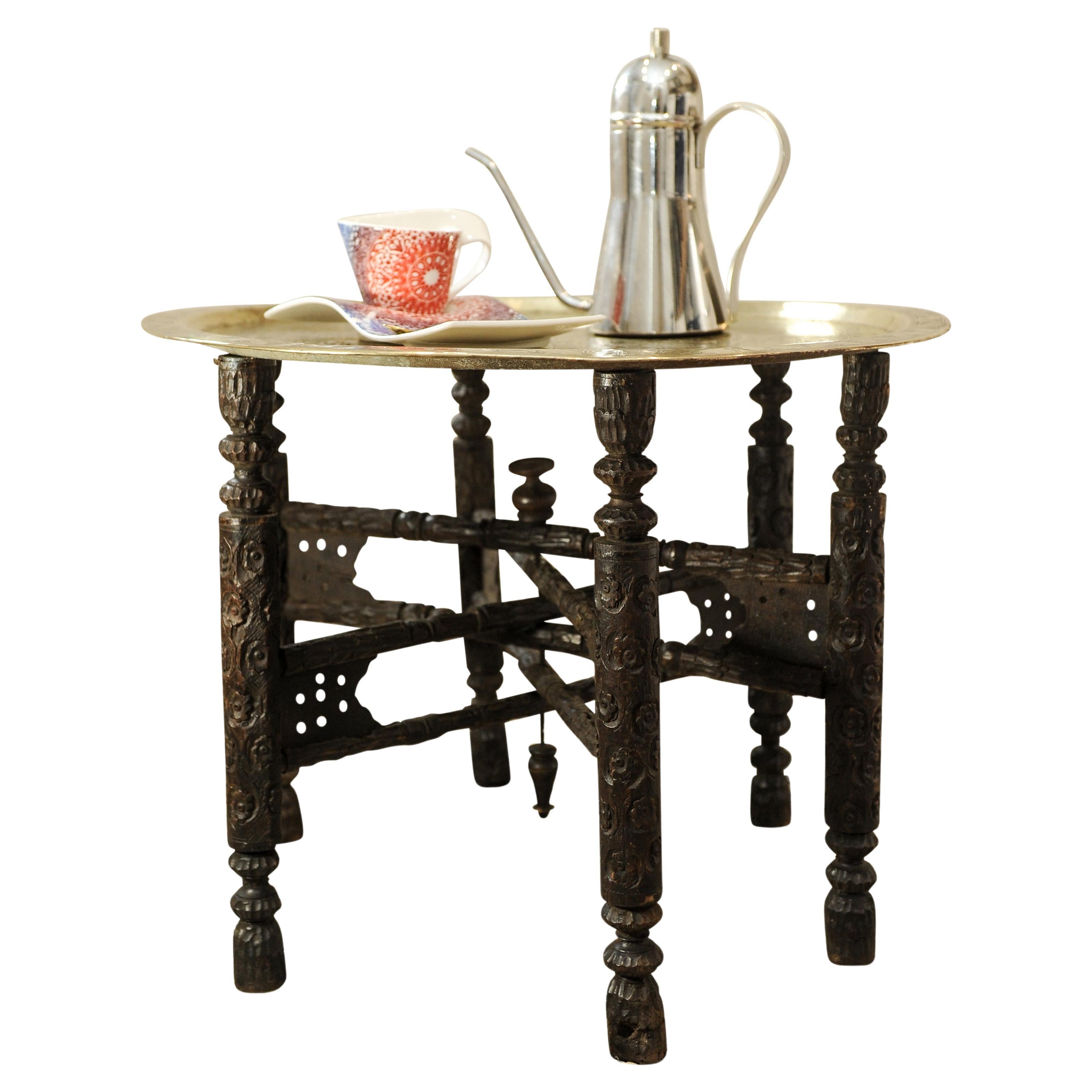 A Liberty of London Style Eastern Decorative Tea Table With Removable Tray