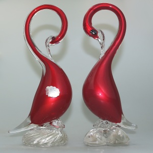 2X large mid century retro Venetian Murano art glass Duck Figures C.mid 20thC