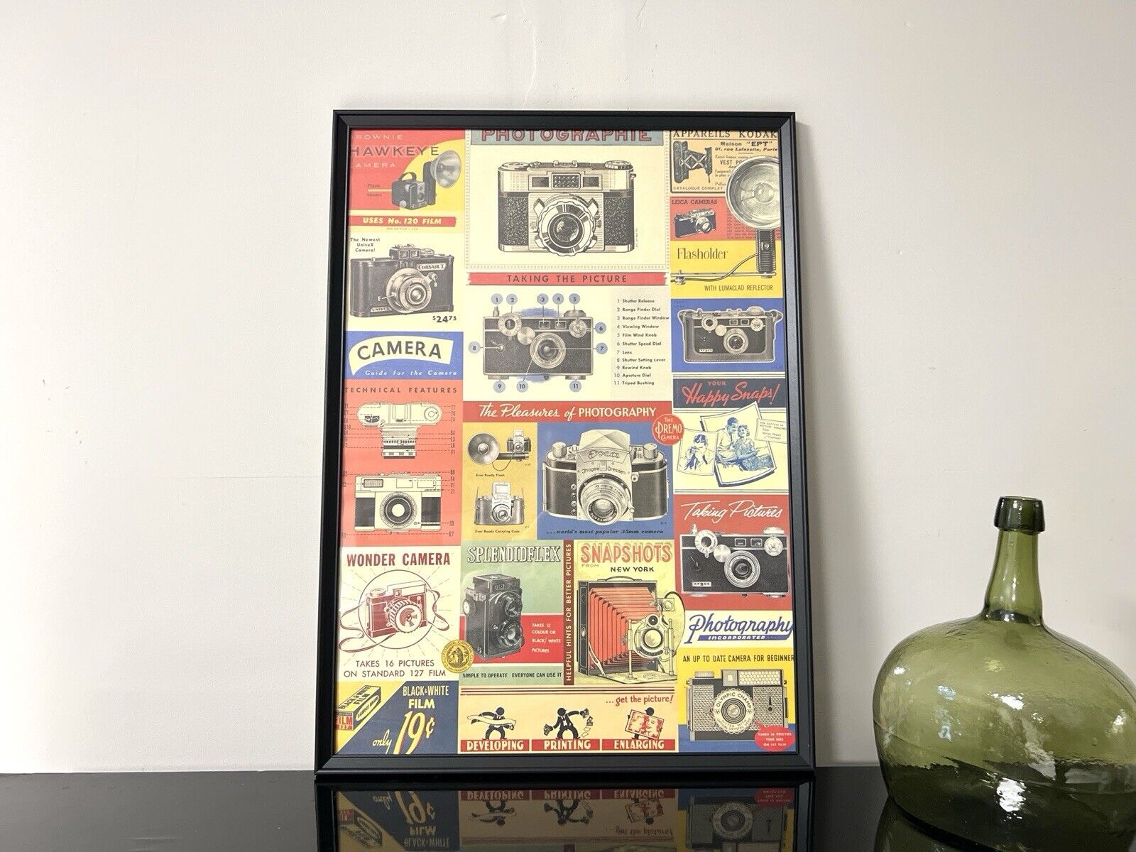 A Photography Collage, Framed Vintage Print