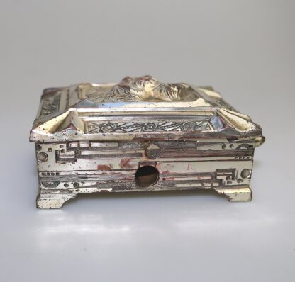 A rare Art Deco novelty silver plate Automaton Cigarette Box with a Scottie 1920 - Image 5