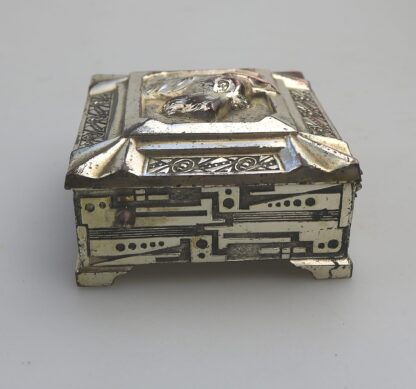 A rare Art Deco novelty silver plate Automaton Cigarette Box with a Scottie 1920 - Image 6