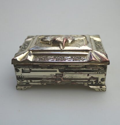 A rare Art Deco novelty silver plate Automaton Cigarette Box with a Scottie 1920 - Image 7