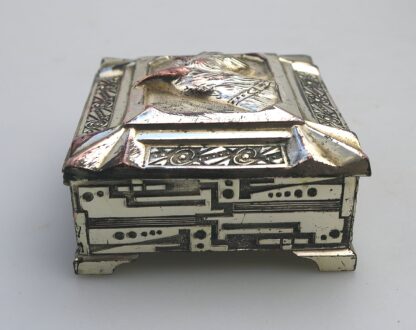A rare Art Deco novelty silver plate Automaton Cigarette Box with a Scottie 1920 - Image 8