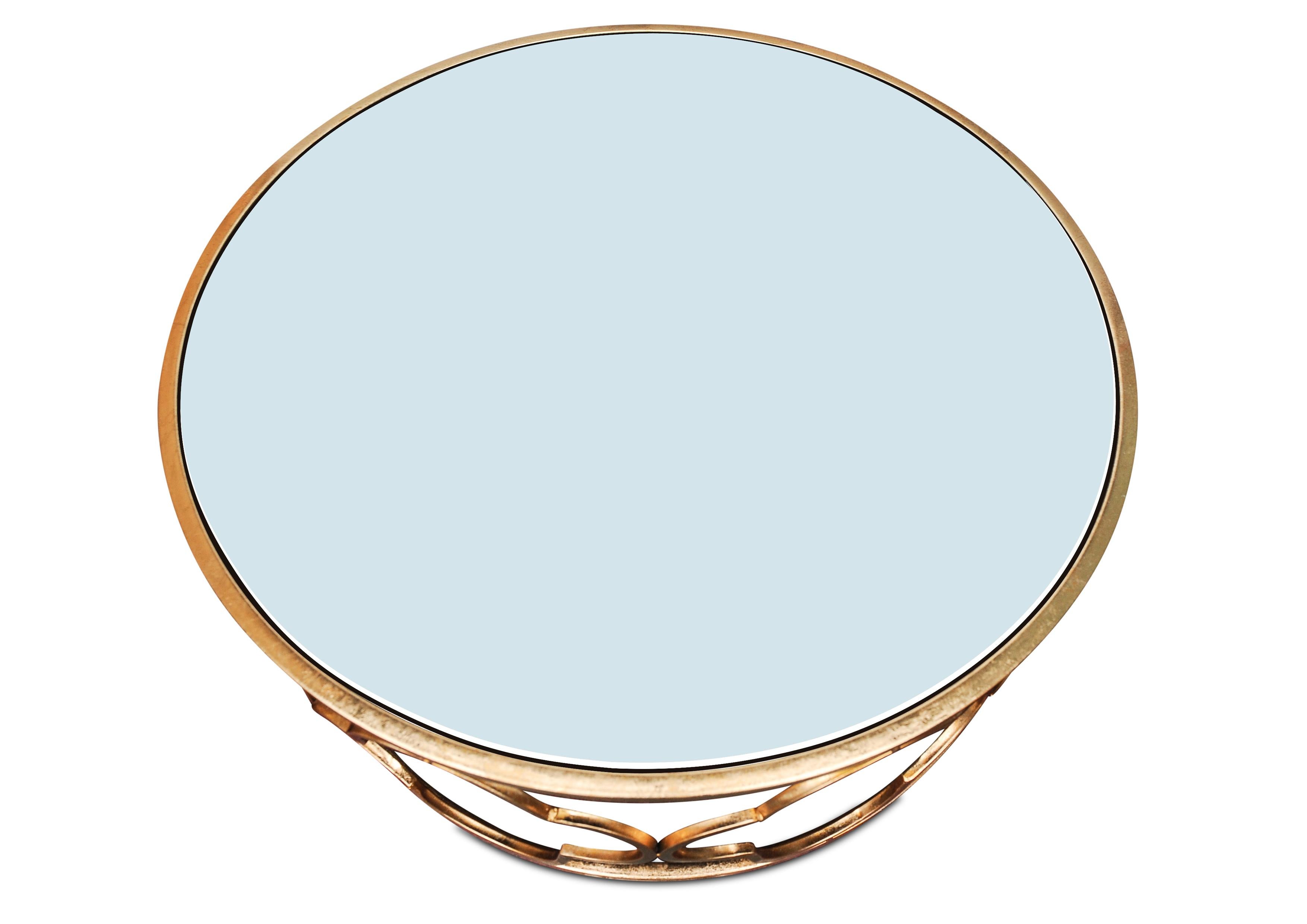 A Stylish Hollywood Regency Alhambra Design Mirror Circular Cocktail Table