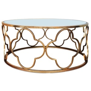 A Stylish Hollywood Regency Alhambra Design Mirror Circular Cocktail Table