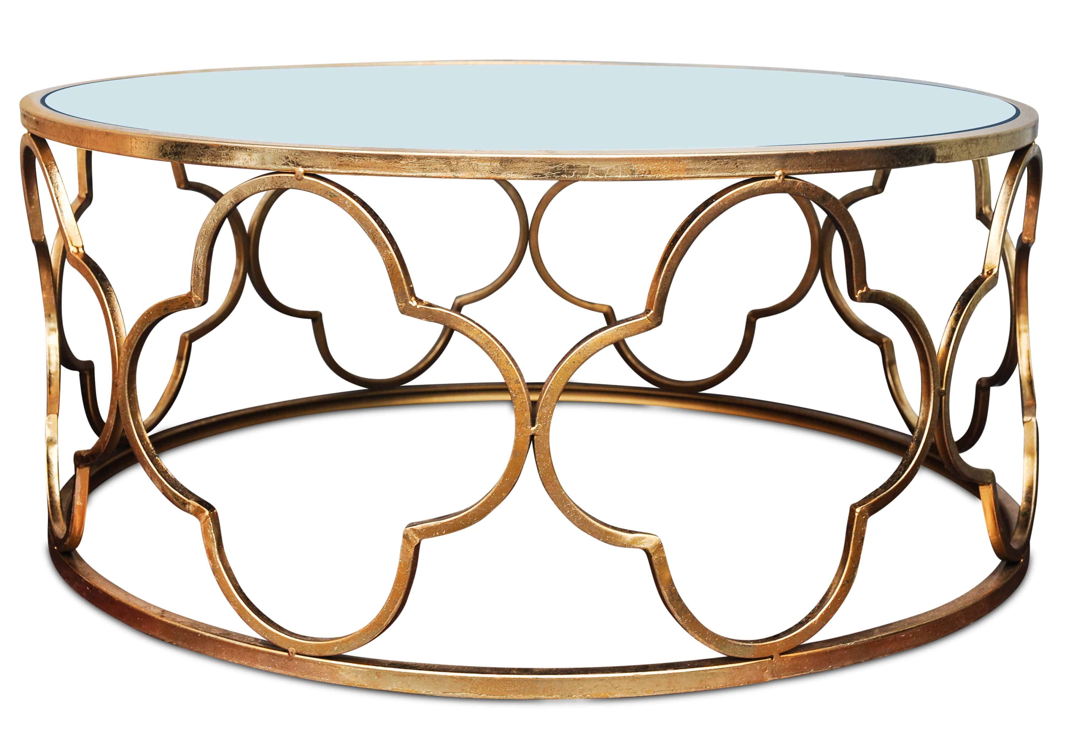 A Stylish Hollywood Regency Alhambra Design Mirror Circular Cocktail Table