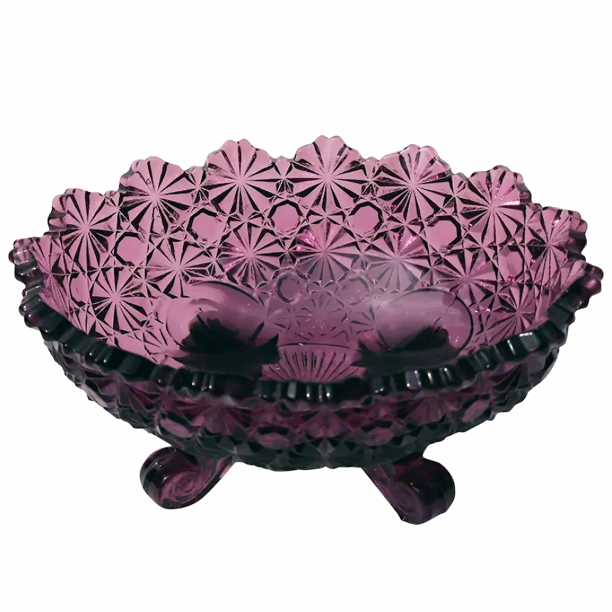 A good & very pretty antique Victorian amethyst pressed glass Bowl C.19thC