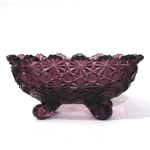 A good & very pretty antique Victorian amethyst pressed glass Bowl C.19thC