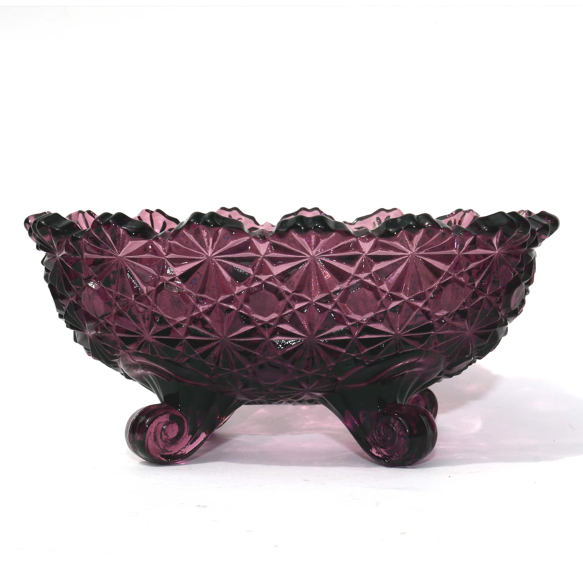 A good & very pretty antique Victorian amethyst pressed glass Bowl C.19thC