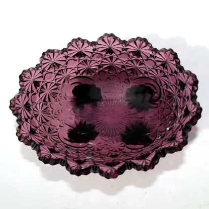 A good & very pretty antique Victorian amethyst pressed glass Bowl C.19thC - Image 3