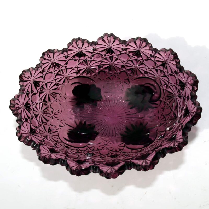 A good & very pretty antique Victorian amethyst pressed glass Bowl C.19thC