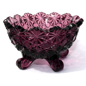 A good & very pretty antique Victorian amethyst pressed glass Bowl C.19thC