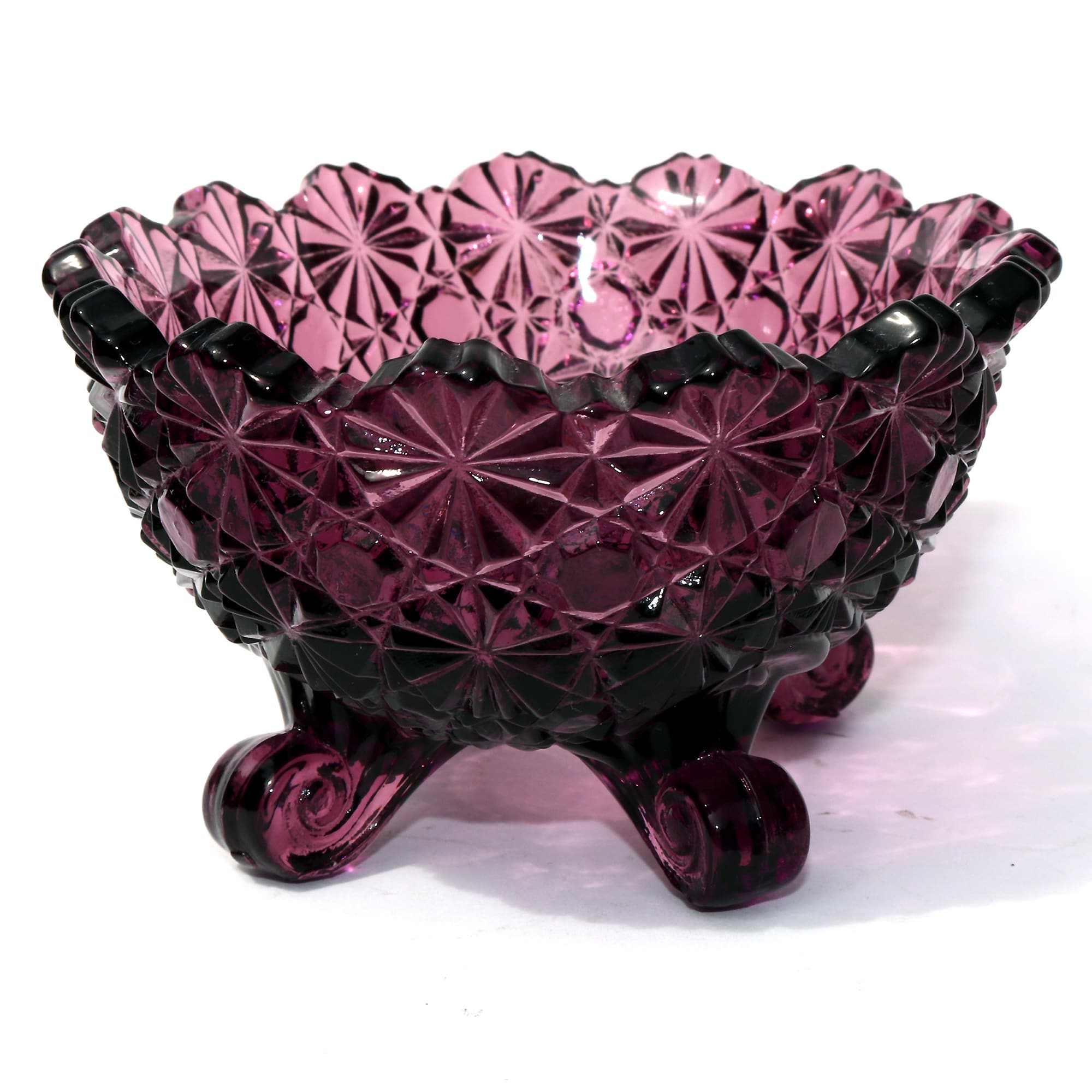 A good & very pretty antique Victorian amethyst pressed glass Bowl C.19thC
