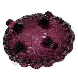 A good & very pretty antique Victorian amethyst pressed glass Bowl C.19thC