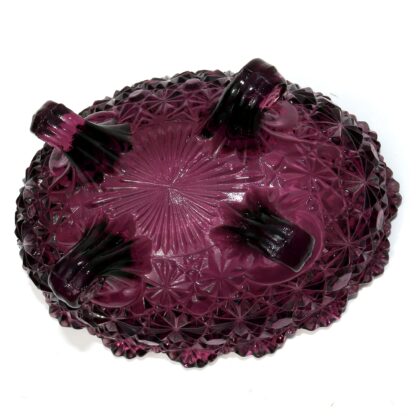 A good & very pretty antique Victorian amethyst pressed glass Bowl C.19thC - Image 5
