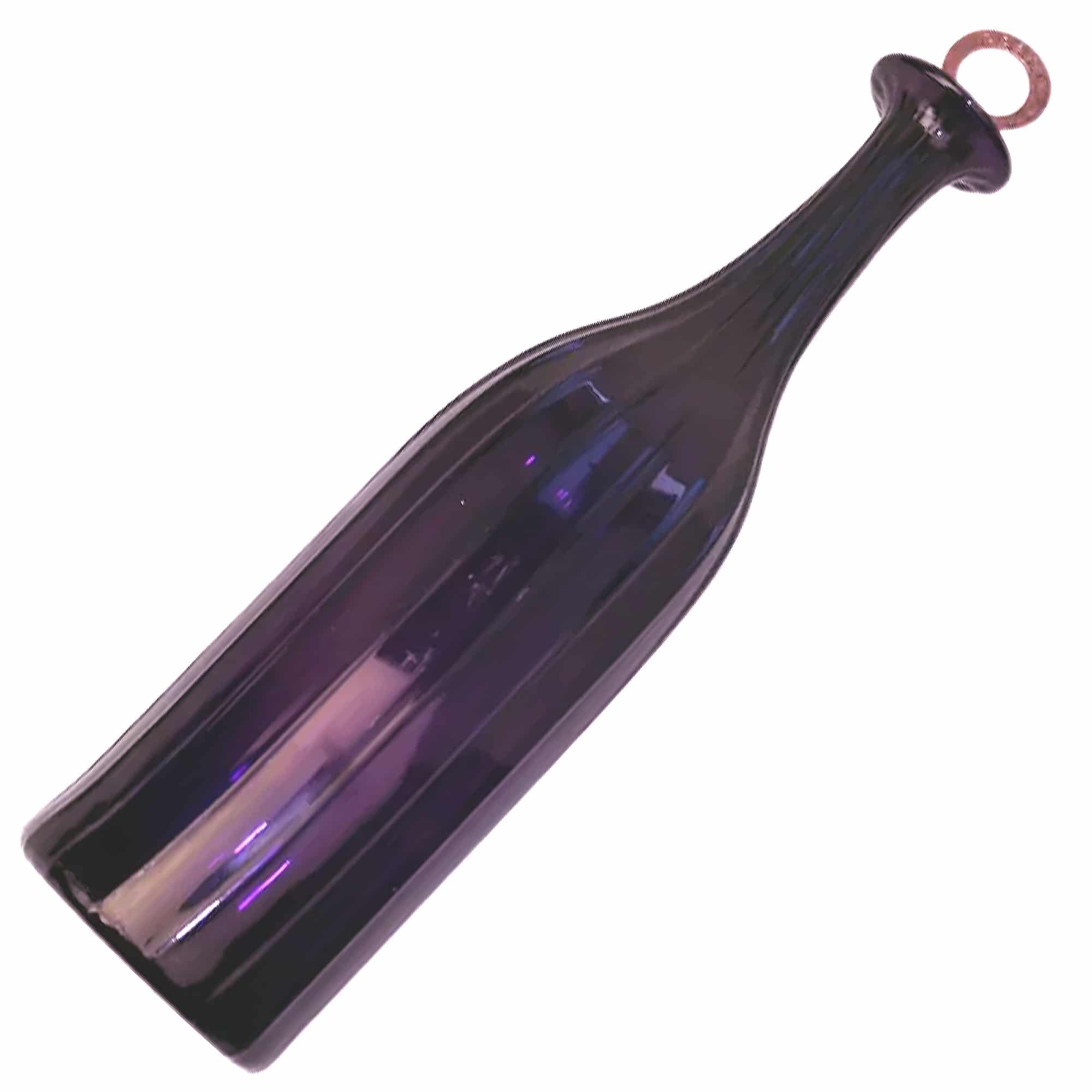 A scarce Georgian antique amethyst glass ribbed Wine Decanter Bottle late18th/early 19thC