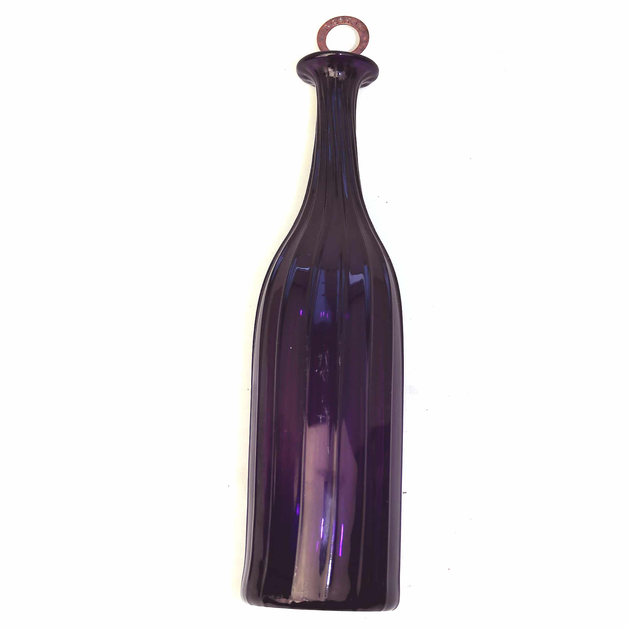 A scarce Georgian antique amethyst glass ribbed Wine Decanter Bottle late18th/early 19thC