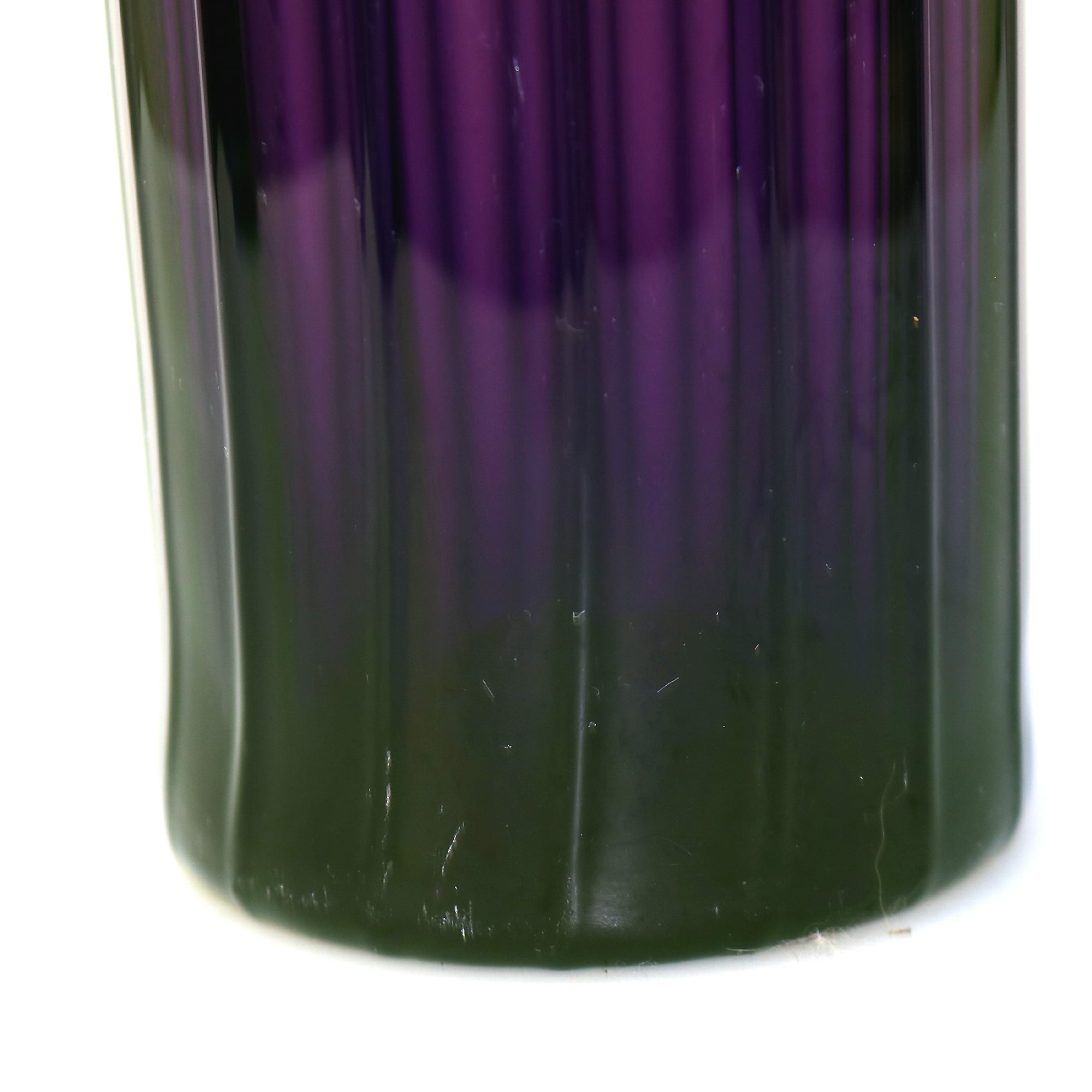 A scarce Georgian antique amethyst glass ribbed Wine Decanter Bottle late18th/early 19thC