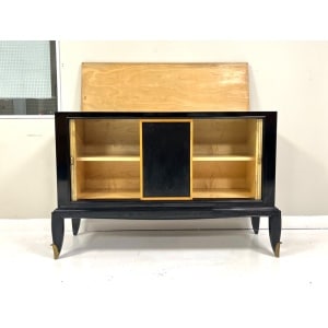 Attributed to Jean Pascaud, Black Lacquered Sideboard