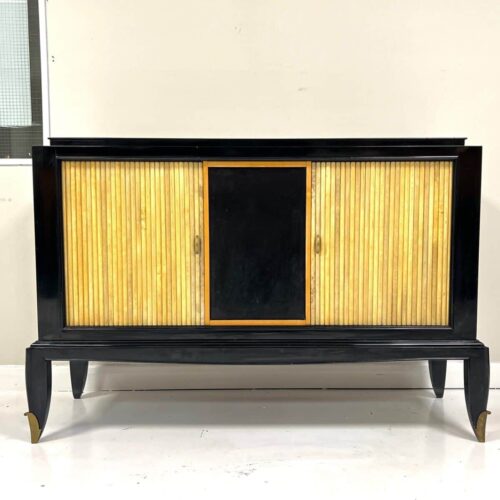 Attributed to Jean Pascaud, Black Lacquered Sideboard
