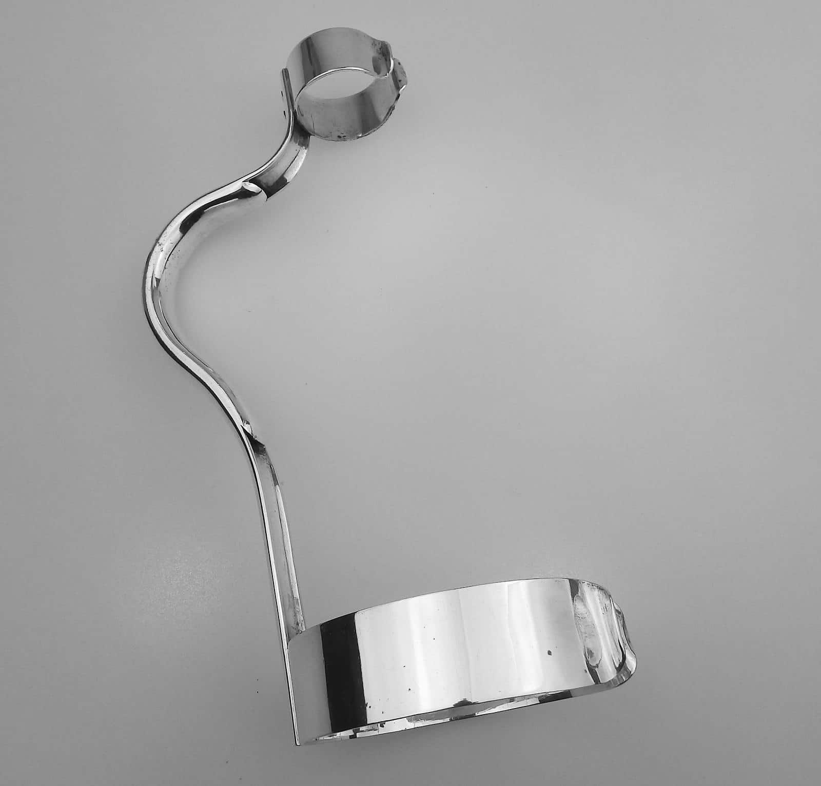 A scarce antique silver plate Champagne / Wine Bottle Holder Pourer C.19thC