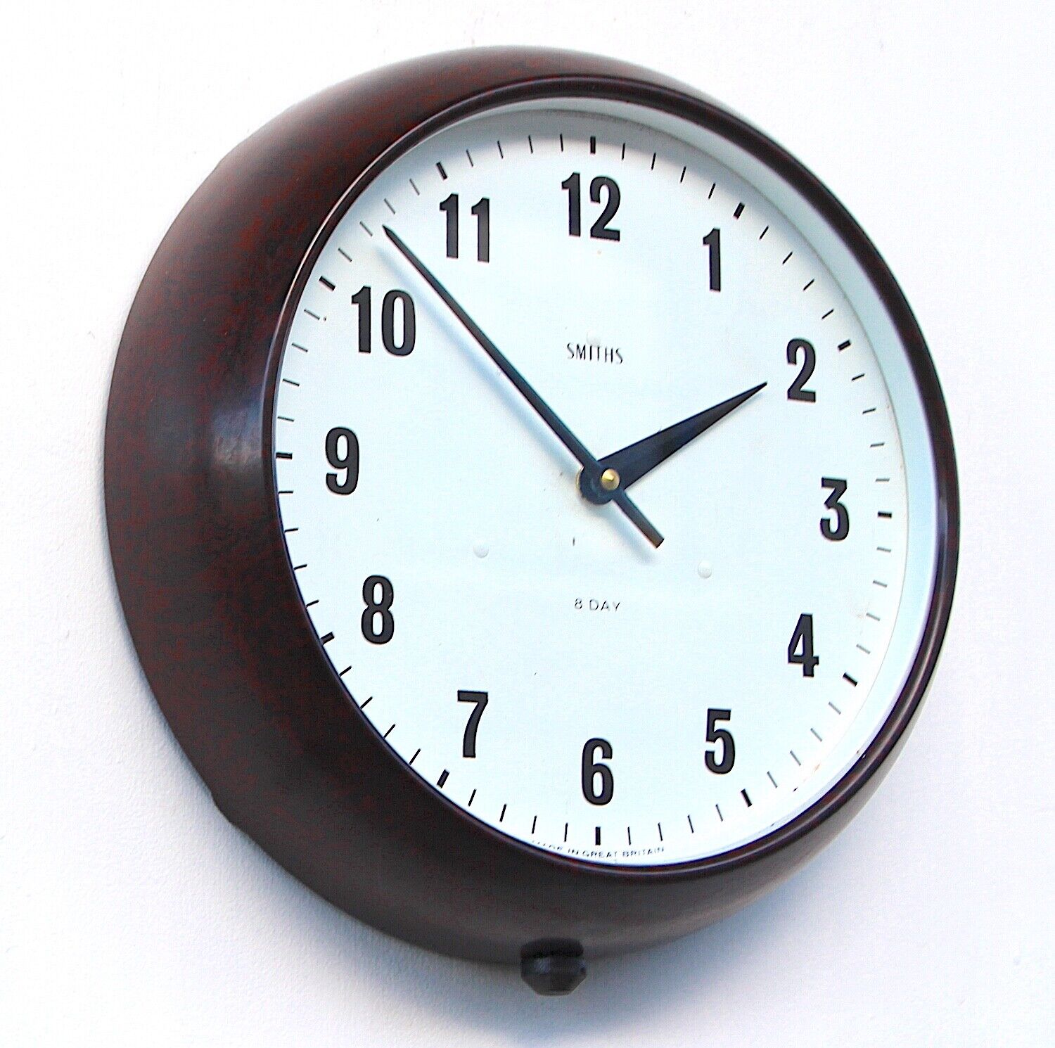 BRITISH 1960s SMITHS Midcentury Vintage Industrial Factory Bakelite Wall Clock