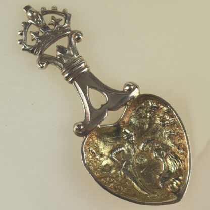 A rare antique Scottish Edinburgh solid silver novelty heart Caddy Spoon C.1900 - Image 6