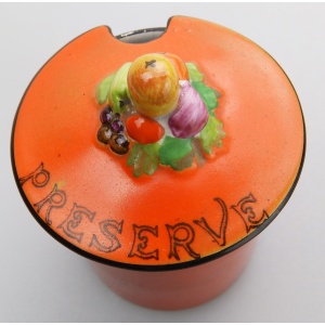 A very rare Art Deco ceramic Carlton Ware Devon advertiser Preserve Pot C.1926+