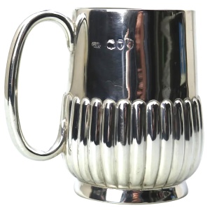 A good antique Victorian English solid silver Mug / Christening Mug 99g C.1891
