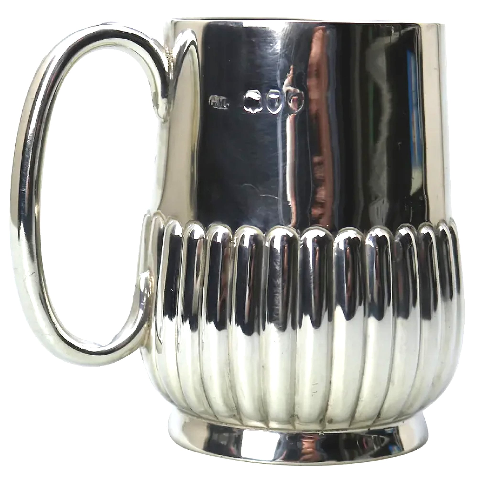 A good antique Victorian English solid silver Mug / Christening Mug 99g C.1891