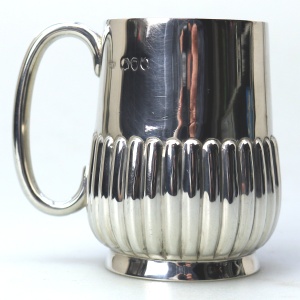A good antique Victorian English solid silver Mug / Christening Mug 99g C.1891