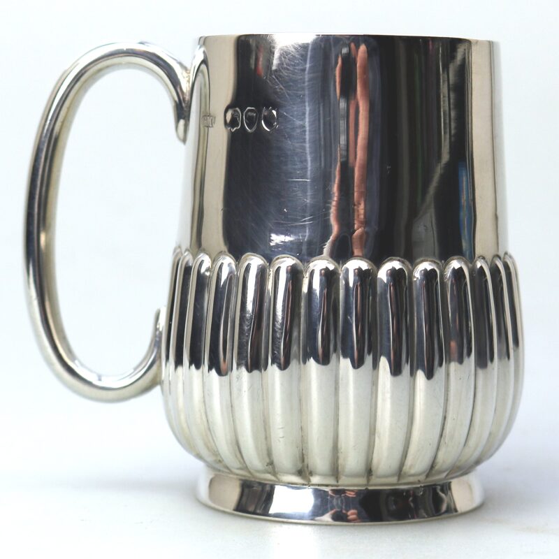 A good antique Victorian English solid silver Mug / Christening Mug 99g C.1891