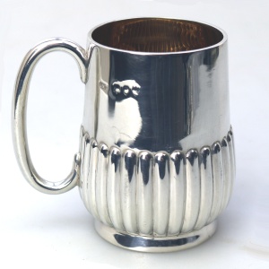 A good antique Victorian English solid silver Mug / Christening Mug 99g C.1891