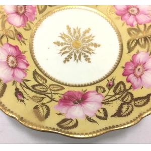 A good antique Georgian hand painted Coalport or Spode porcelain Saucer C.19thC