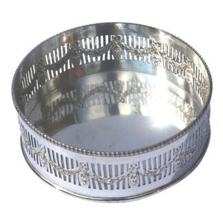 An antique silver plated on copper pierced Decanter Stand Coaster C.1900
