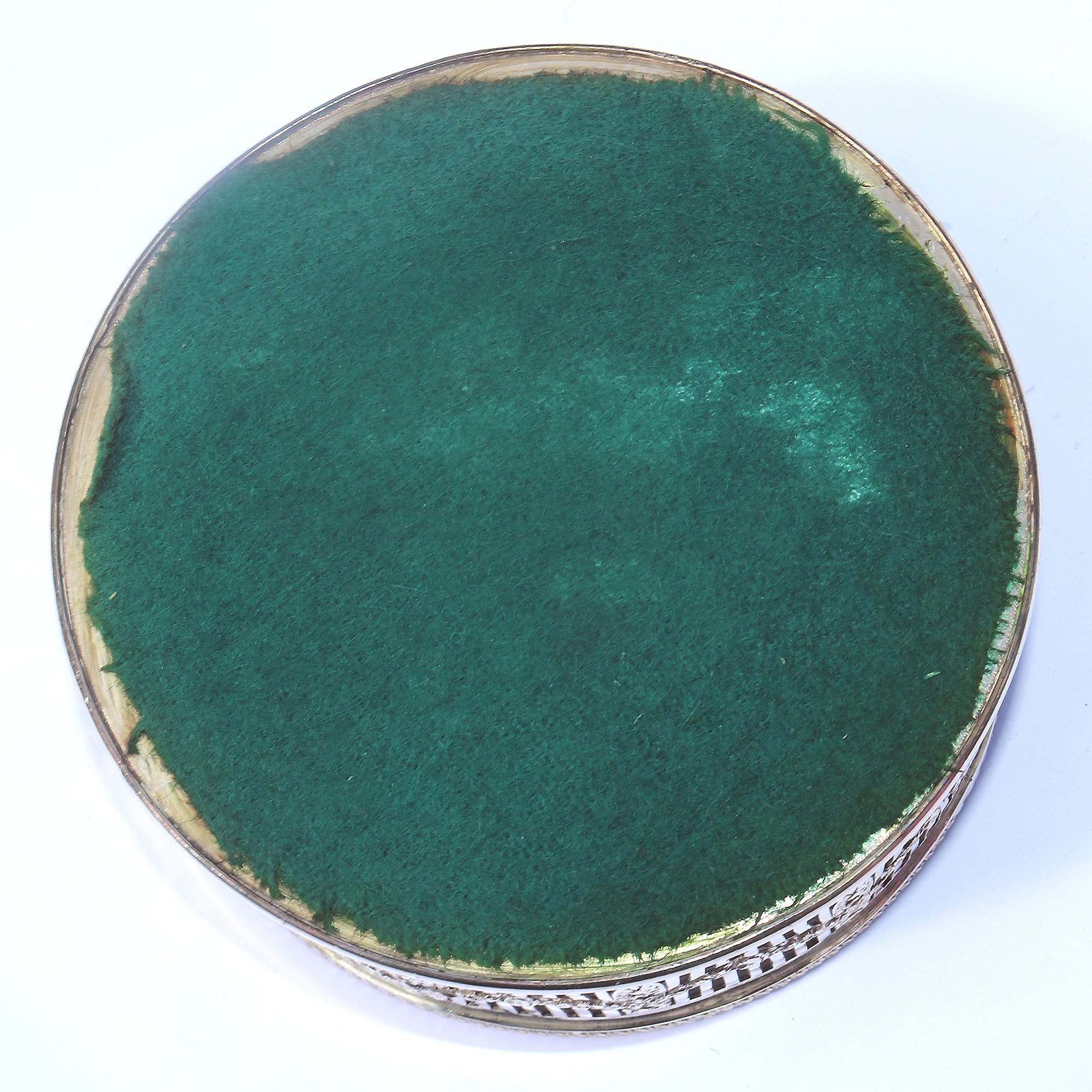 An antique silver plated on copper pierced Decanter Stand Coaster C.1900