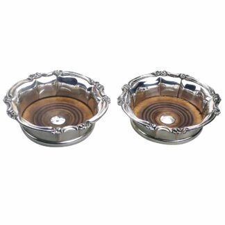A good pair antique old Sheffield silver plate William IV Decanter Stands C.1820