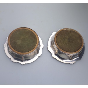 A good pair antique old Sheffield silver plate William IV Decanter Stands C.1820