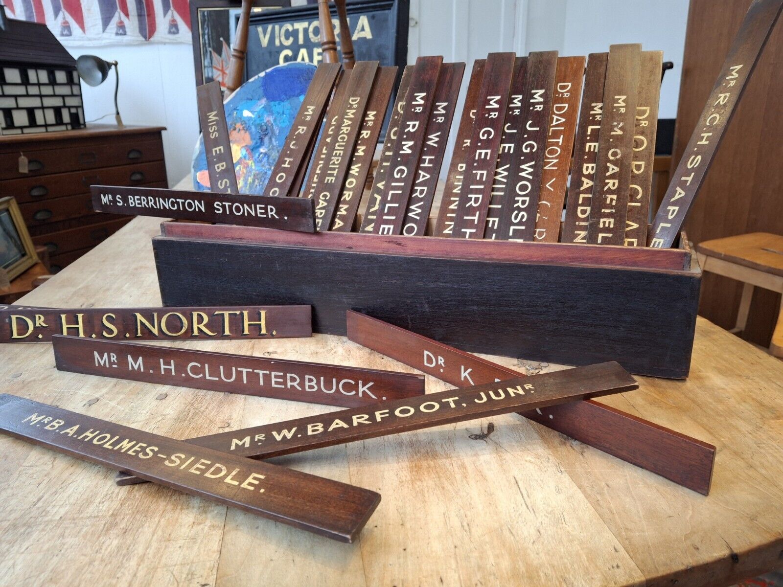 Collection Of Early 20th Century Hand Painted Doctors/Consultants Name Plates.