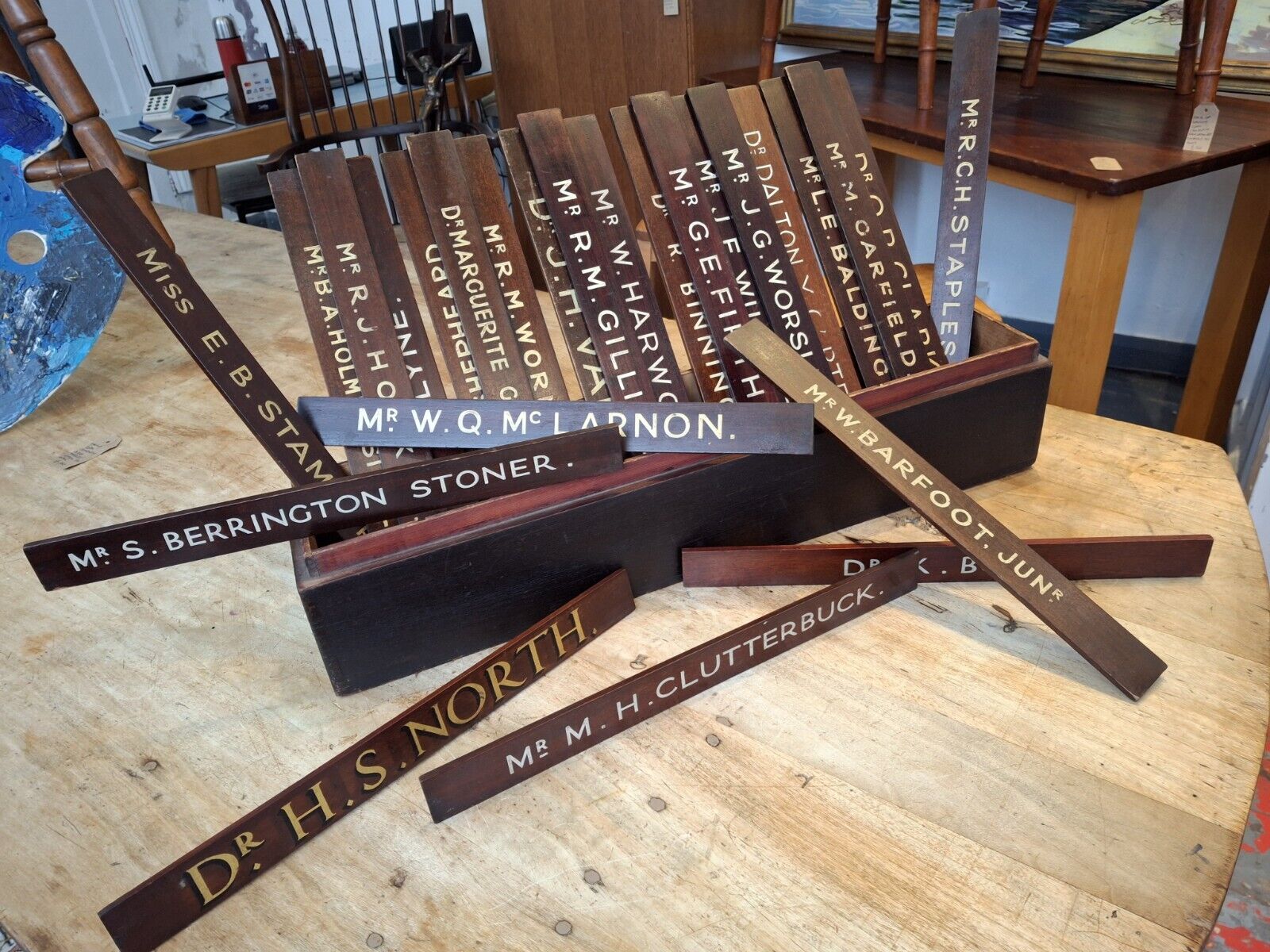 Collection Of Early 20th Century Hand Painted Doctors/Consultants Name Plates.