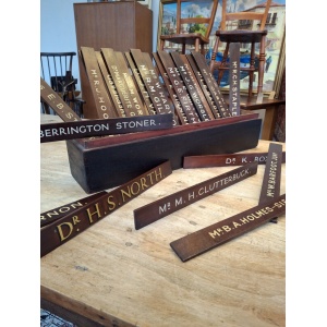 Collection Of Early 20th Century Hand Painted Doctors/Consultants Name Plates.
