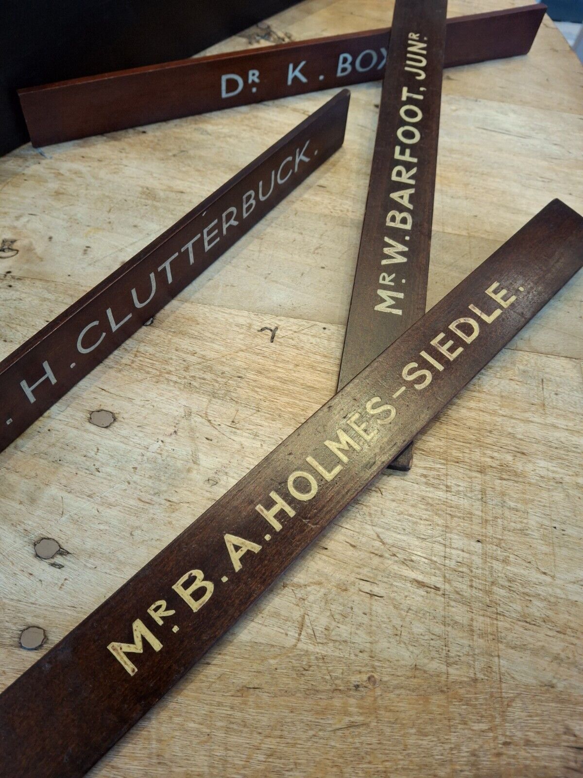 Collection Of Early 20th Century Hand Painted Doctors/Consultants Name Plates.